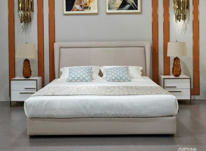 Bed Beds Wood Leather Upholstery Marriage Design Leather Hotel Boxspring Furniture 180x200